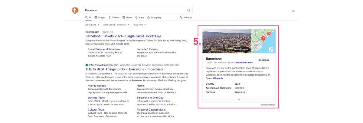 DuckDuckGo Knowledge panel