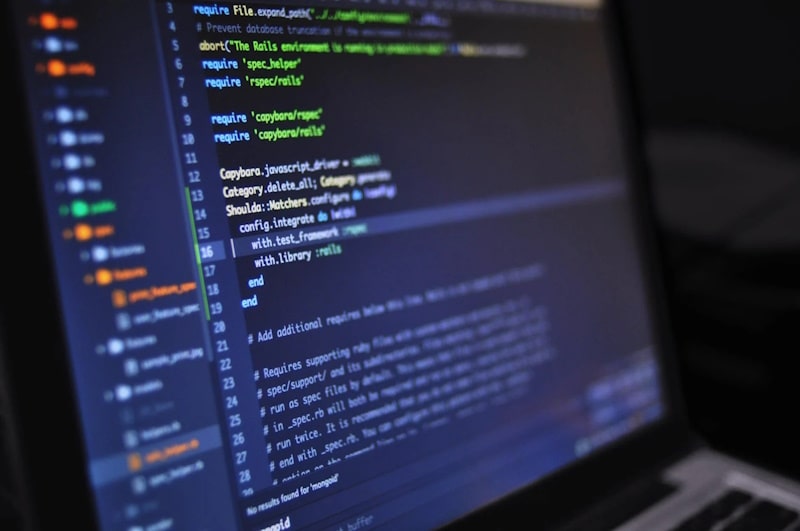Code on a monitor