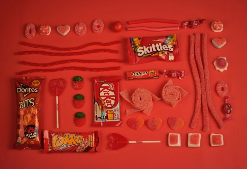 kitkat, skittles, doritos bits, tokke