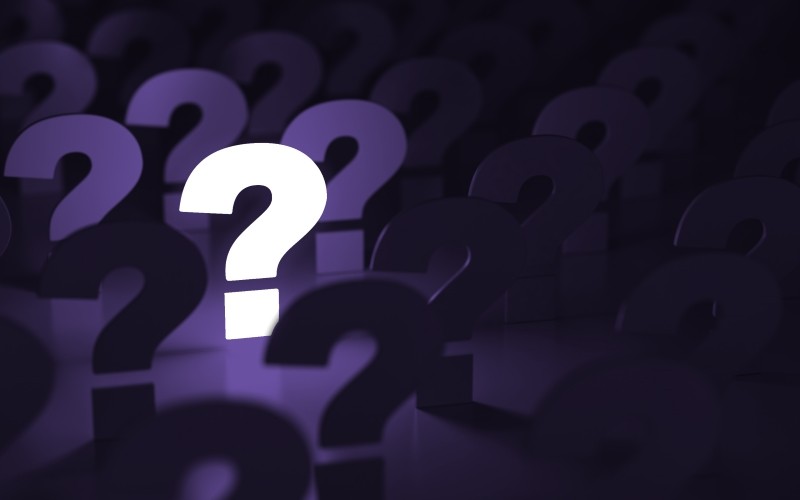 question marks.