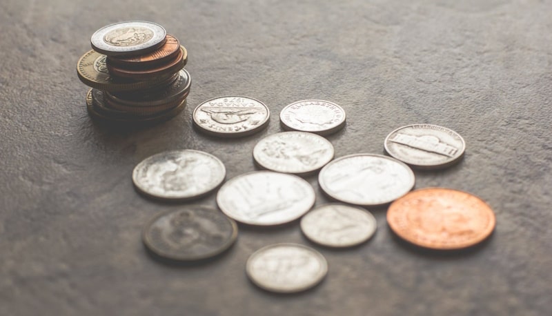Pennies on a table