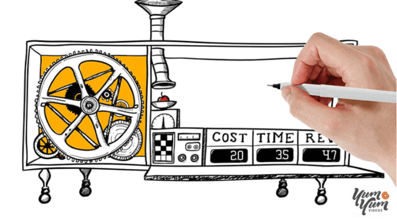 drawing of a gear. 