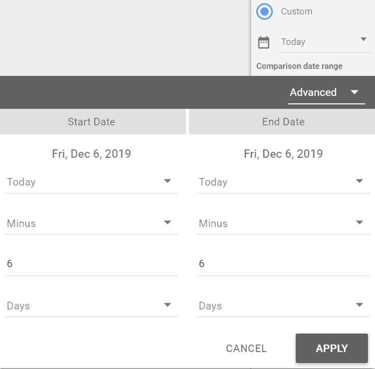 advanced web ranking, date range