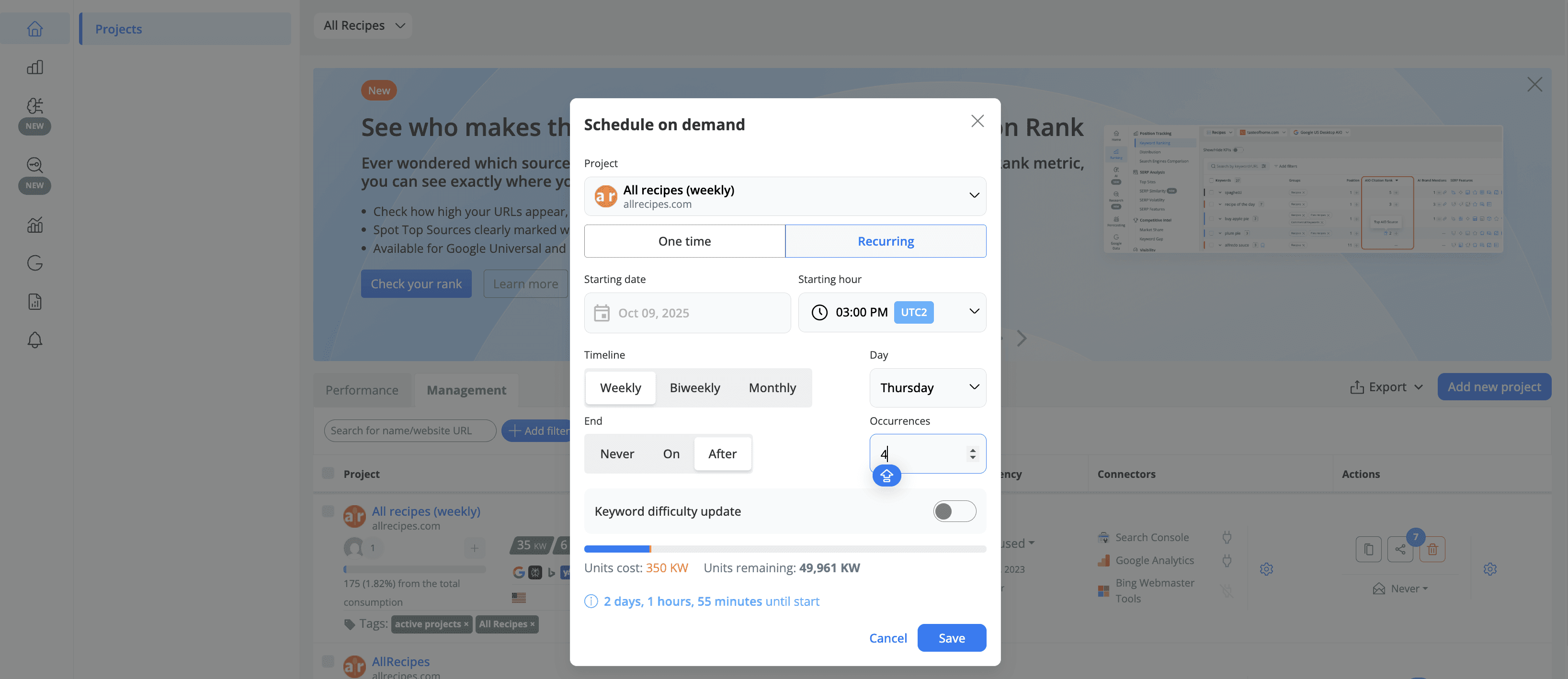 Scheduled On-Demand Updates