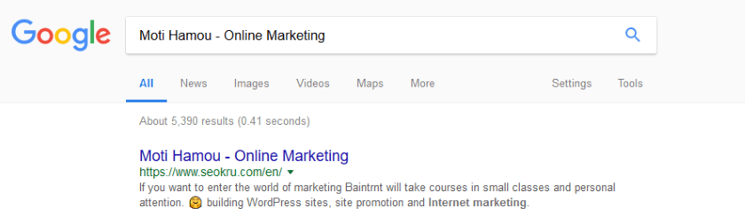 Screenshot showing how page titles appear in Google search results.
