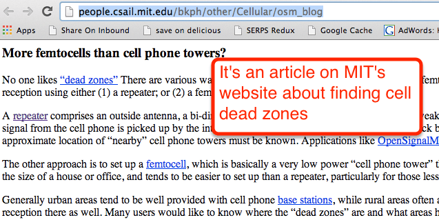 screenshot of mit article
