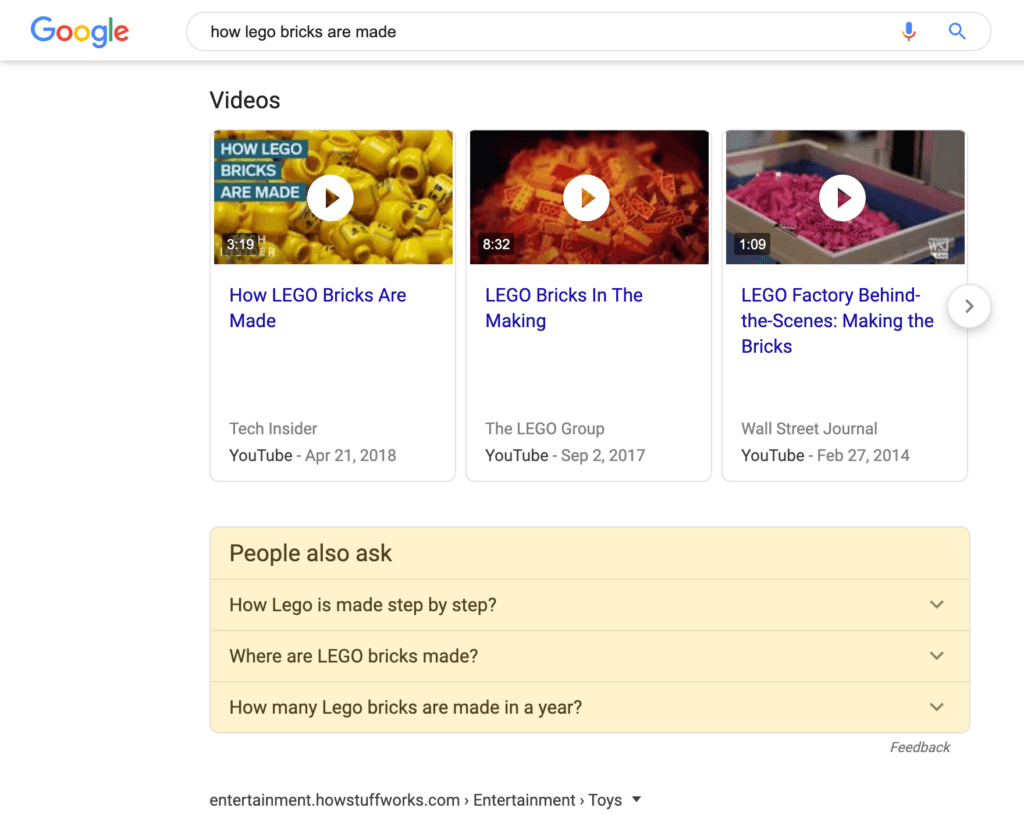 People Also Ask search result on a desktop device