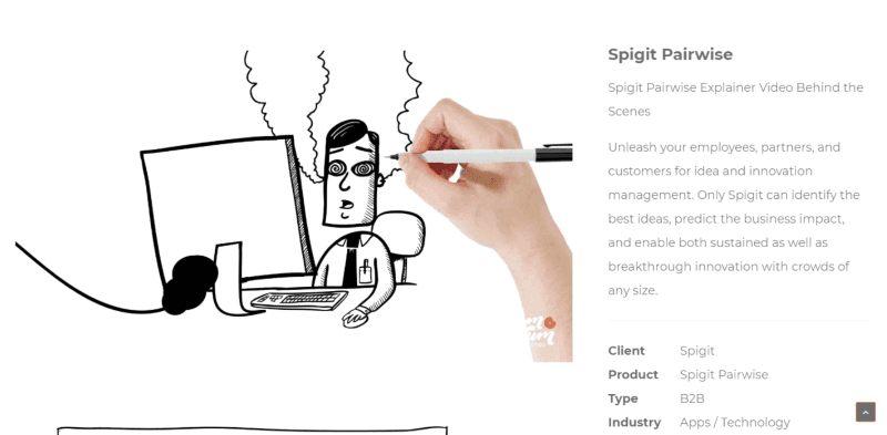 hand sketching a man sitting at a desk. 