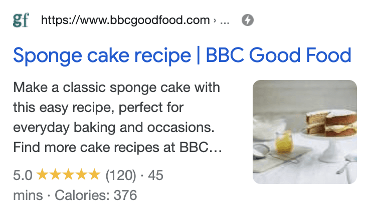 Sponge cake recipe search result