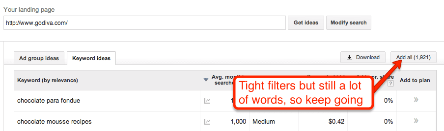 too many results