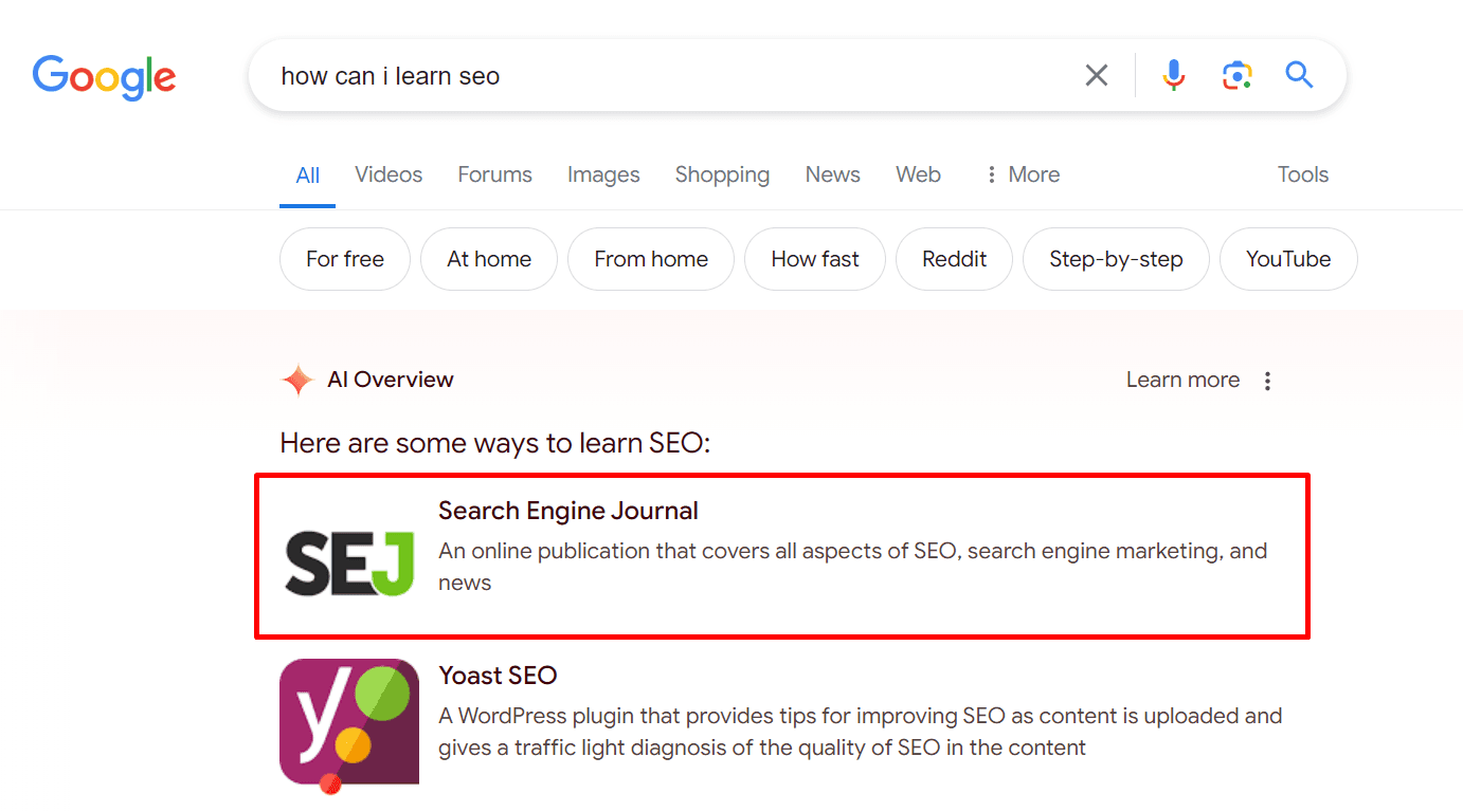 AI Overviews contain SGEEntityListItem