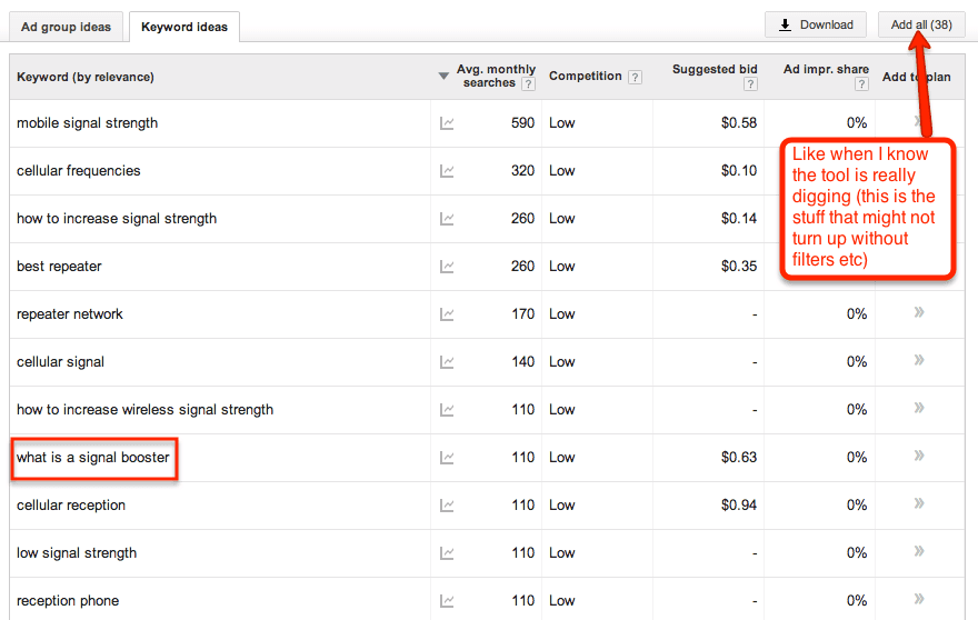 nice filtered list