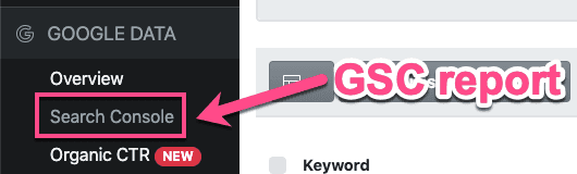 Google Search Console report