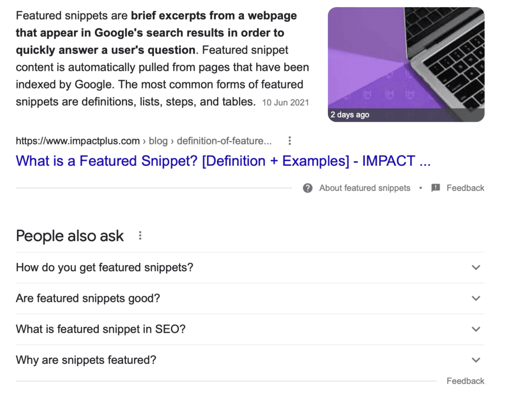 Featured snippet