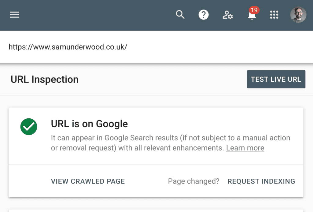 Google index request