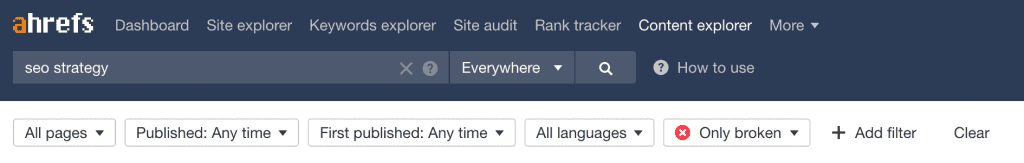 Ahrefs Content Explorer