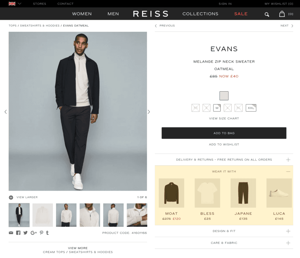 Product page with similar products highlighted.