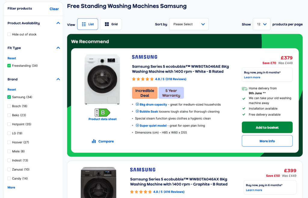 Ecommerce example 