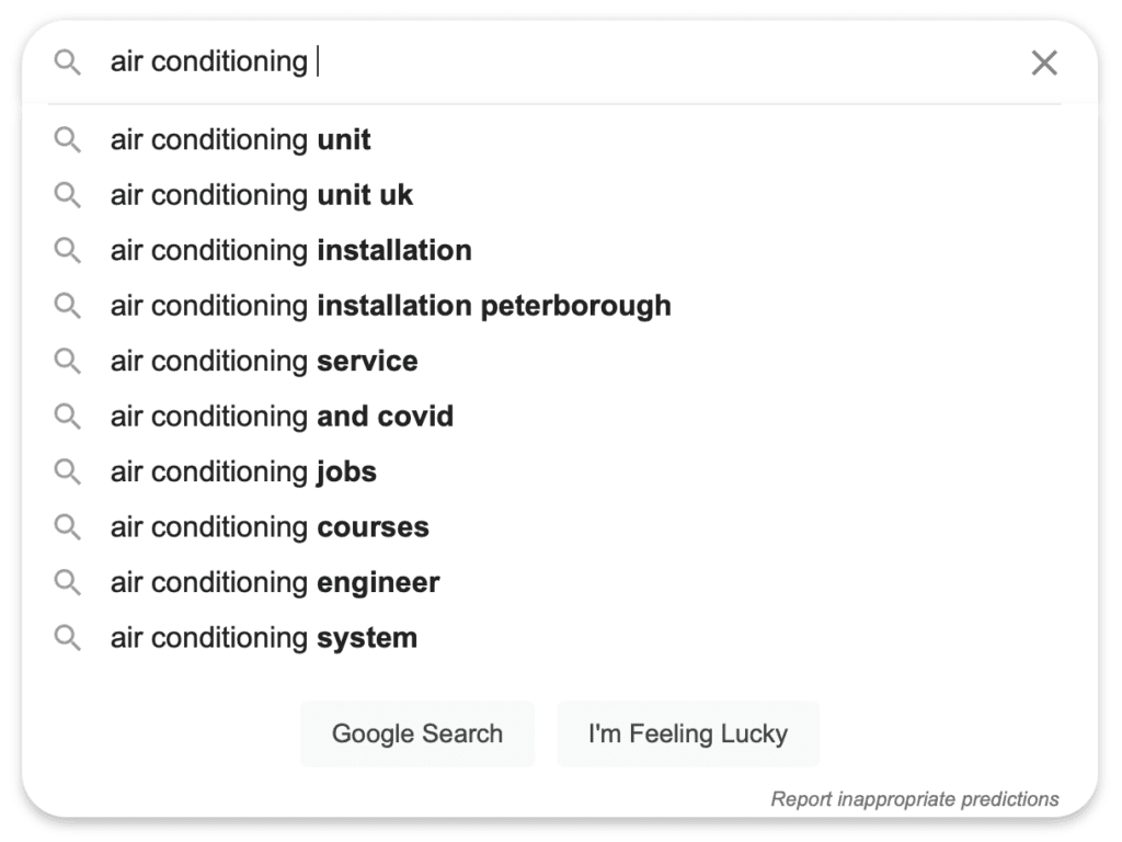 Local seo, google autocomplete