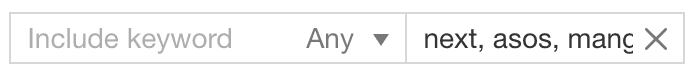 Ahrefs content gap exclude filter.