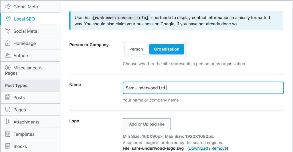 Local seo, structured data